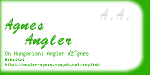 agnes angler business card